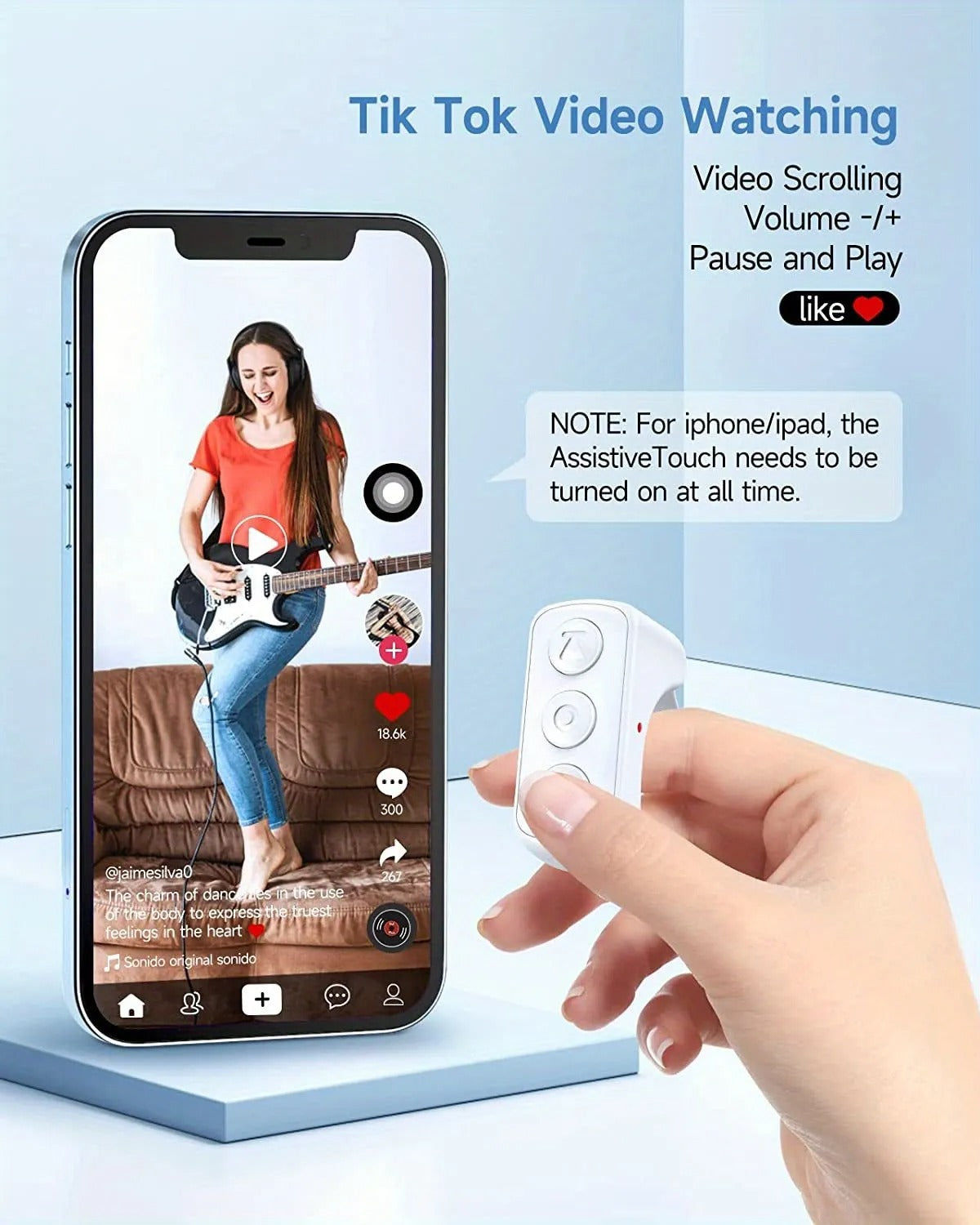 Bluetooth Screen Scroller Ring